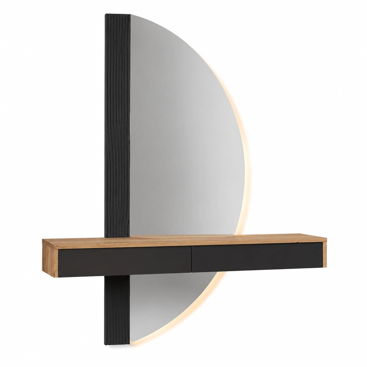 Schminktisch Melisa in Schwarz, 120 cm, 2 Schubladen, Höhenverstellbar für individuellen Komfort