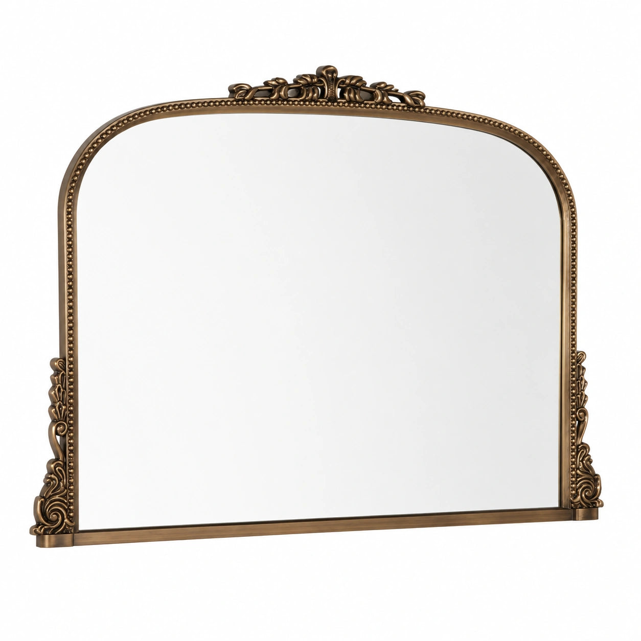 Eleganter Barock Wandspiegel Oval mit Kupferrahmen, 90x67 cm, Bruchsicher für Wohnzimmer, Bad und Flur