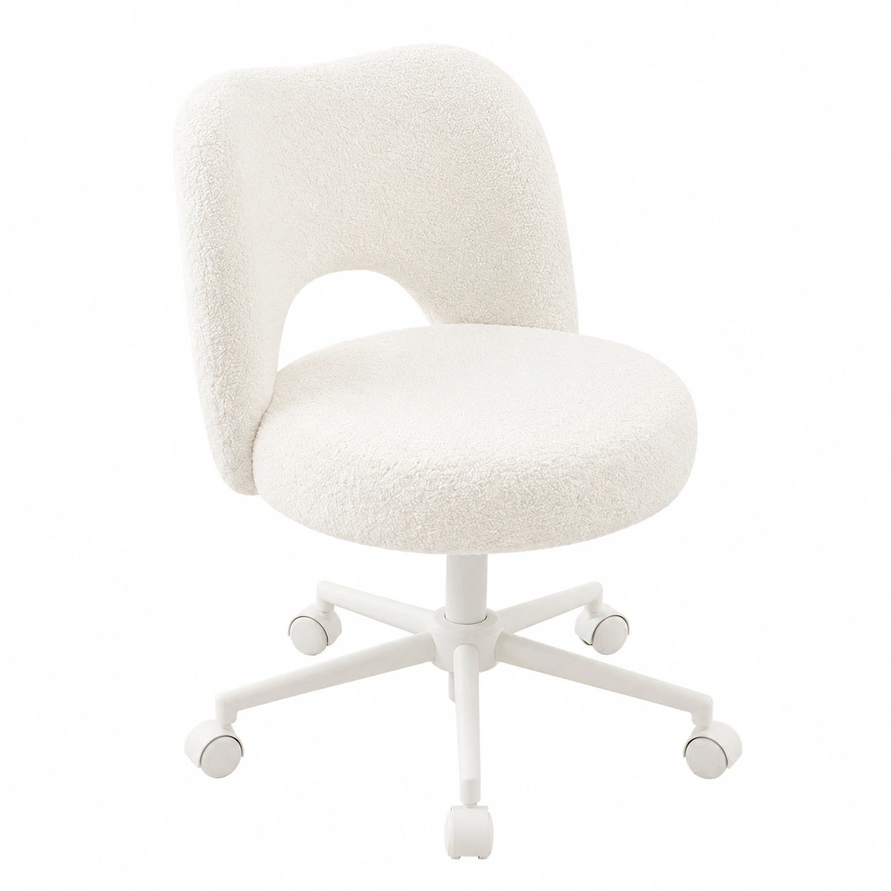 Ergonomischer Teddy Drehstuhl, 200kg Belastbarkeit, Höhenverstellbar, Atmungsaktiv, Ideal fürs Homeoffice, Lernen & Schlafzimmer, Weiß